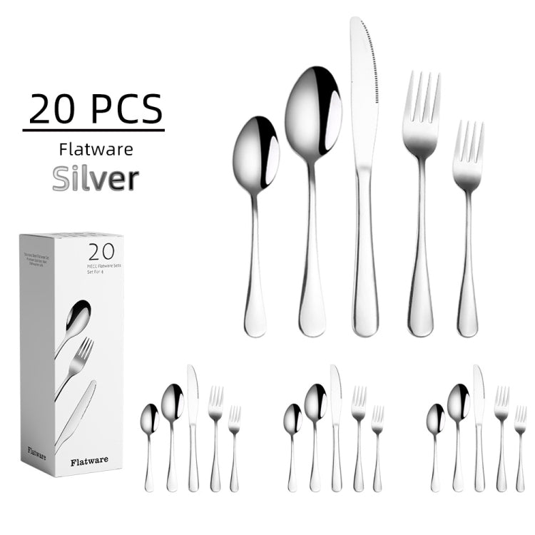 20 in 1 Stainless Steel Cutlery Steak Cutlery Set, True Color, Golden, Rose Gold, Colorful, Black