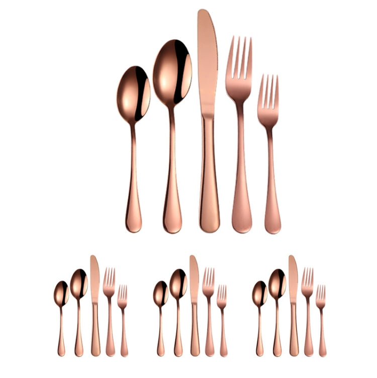 20 in 1 Stainless Steel Cutlery Steak Cutlery Set, True Color, Golden, Rose Gold, Colorful, Black