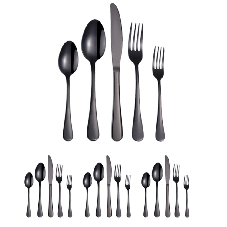 20 in 1 Stainless Steel Cutlery Steak Cutlery Set, True Color, Golden, Rose Gold, Colorful, Black