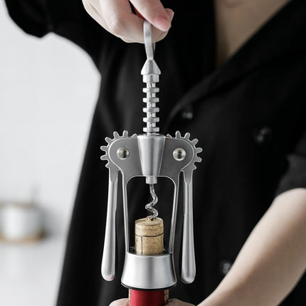 Kitchen Multifunctional Manual Wine Zinc Alloy Bottle Opener, Zinc Alloy Silver