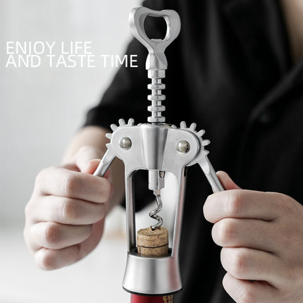 Kitchen Multifunctional Manual Wine Zinc Alloy Bottle Opener, Zinc Alloy Silver