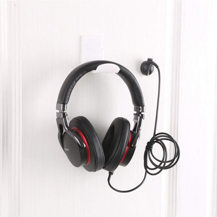 2 PCS Headphone Bracket Sticky Headset Hanger, Black, White