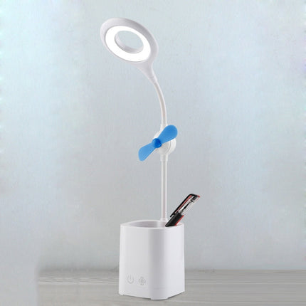WS-8010 LED Fan Desk Lamp Bedside Desk USB Folding Desk Lamp, Water Drop, Ring, Pen Holder White Fan Blade, Pen Holder Yellow Fan Blade, Pen Holder Blue Fan Blade, Pen Holder Green  Fan Blade