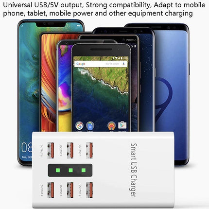 30W 2A Multi-Function 6-Port Charging Socket Universal Smart Phone And Tablet USB Charger, US Plug, EU Plug, UK Plug