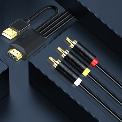 JingHua HDMI-3RCA HDMI To 3RCA Conversion Cable Set-Top TV Projector AV Lotus Converter Cable, 1m, 2m, 3m, 5m