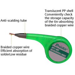 ProsKit Anti-Scalding Tin Suction Wire Tin Suction Tape, DP-033A 2mx1.5mm