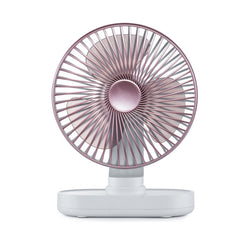 D77 Desktop-Ventilator mit automatischem Schütteln des Kopfes, stumm, tragbar, für Zuhause, Büro, Schlafsaal, USB-Ventilator, Elfenbein, Rosa