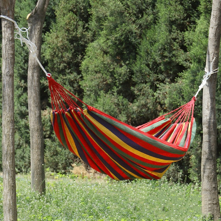 Thick Canvas Hammock Field Rollover Prevention Outdoor  Hammock Swing, 260x80 No Stick Single (Red Stripe), 260x80  Non-stick Single (Blue Stripes ), 260x100 No Stick (Red Stripes), 260x100 No Stick (Blue Stripes), 260x150 No Stick (Red Stripes）�������...