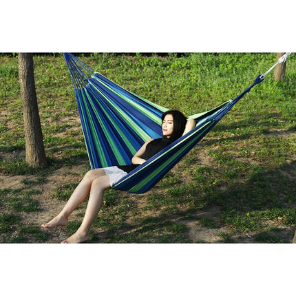 Thick Canvas Hammock Field Rollover Prevention Outdoor  Hammock Swing, 260x80 No Stick Single (Red Stripe), 260x80  Non-stick Single (Blue Stripes ), 260x100 No Stick (Red Stripes), 260x100 No Stick (Blue Stripes), 260x150 No Stick (Red Stripes）�������...