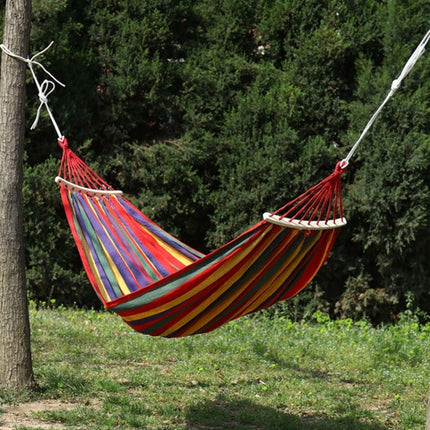 Thick Canvas Hammock Field Rollover Prevention Outdoor  Hammock Swing, 260x80 No Stick Single (Red Stripe), 260x80  Non-stick Single (Blue Stripes ), 260x100 No Stick (Red Stripes), 260x100 No Stick (Blue Stripes), 260x150 No Stick (Red Stripes）�������...