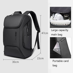 BANGE BG-7267 Men Shoulders Bag Business Waterproof Backpack, Black, Gray