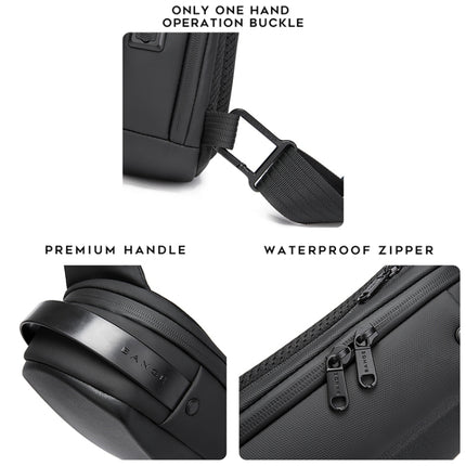 BANGE BG-7256 Men Chest Bag Waterproof EVA Hard Shell Messenger Bag