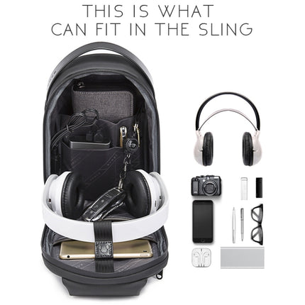 BANGE BG-7256 Men Chest Bag Waterproof EVA Hard Shell Messenger Bag