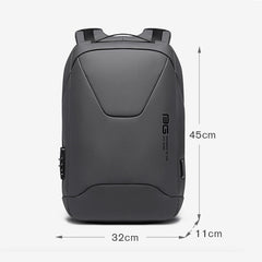 BANEG BG-22188 Fashion Business Anti-Theft Backpack Backpack with External USB Charging Port, Black, Gray