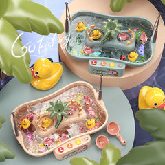 Play House Children Educational Electric Cycle Rotating Fishing Station Summer Water Game Toy Set, Green 6 Ducks, Pink 6 Ducks, Green 3 Fish 3 Ducks, Pink 3 Fish 3 Ducks