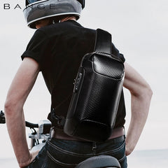 BANGE Men Fashion Chest Bag Carbon Brazing Dimensional Waterproof Messenger Bag, BANGE Chest Bag