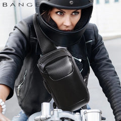 BANGE Men Fashion Chest Bag Carbon Brazing Dimensional Waterproof Messenger Bag, BANGE Chest Bag