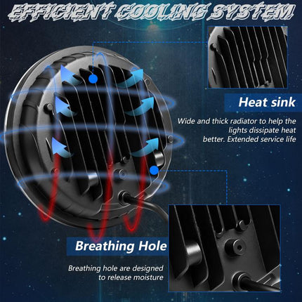 5.75-inch Aluminum Housing Matrix Angel Eye Motorcycle Headlight