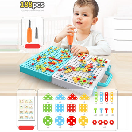 Children Screw-Tightening Electric Drill Toy Manual Assembly Toolbox, Style:, 2D Plane + Manual Drill (188 PCS), 2D Plane + Electric Drill (189 PCS), 3D + Manual Drill (275 PCS), 3D + Electric Drill (276 PCS), 3D + Electric Drill (316 PCS)�������������...