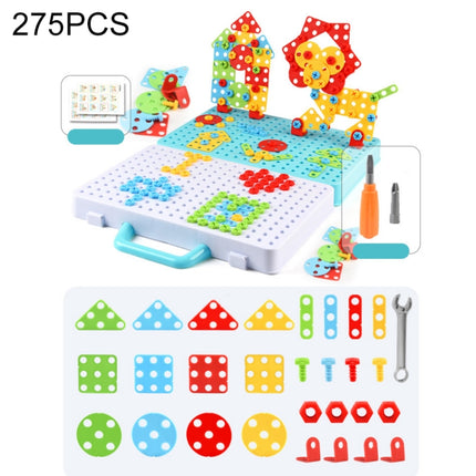 Children Screw-Tightening Electric Drill Toy Manual Assembly Toolbox, Style:, 2D Plane + Manual Drill (188 PCS), 2D Plane + Electric Drill (189 PCS), 3D + Manual Drill (275 PCS), 3D + Electric Drill (276 PCS), 3D + Electric Drill (316 PCS)�������������...