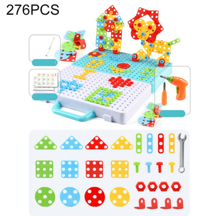 Children Screw-Tightening Electric Drill Toy Manual Assembly Toolbox, Style:, 2D Plane + Manual Drill (188 PCS), 2D Plane + Electric Drill (189 PCS), 3D + Manual Drill (275 PCS), 3D + Electric Drill (276 PCS), 3D + Electric Drill (316 PCS)�������������...