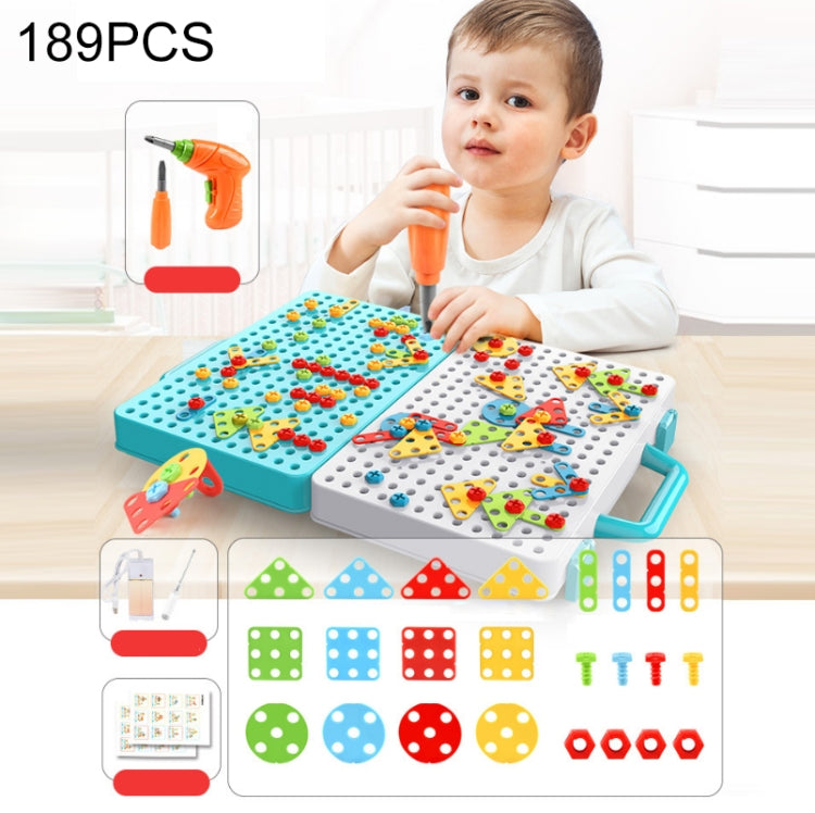 Children Screw-Tightening Electric Drill Toy Manual Assembly Toolbox, Style:, 2D Plane + Manual Drill (188 PCS), 2D Plane + Electric Drill (189 PCS), 3D + Manual Drill (275 PCS), 3D + Electric Drill (276 PCS), 3D + Electric Drill (316 PCS)�������������...