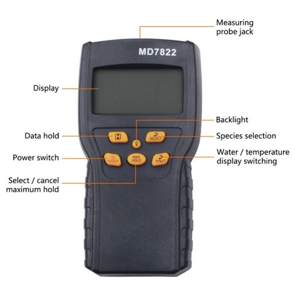 MD7822 Smart Grain Moisture Tester Ultra-Long Probe Digital Moisture Meter