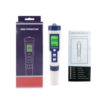 EZ-9909 PH/Salinity/Temperature/TDS/EC 5-in-1 Test Pen Multifunctional Water Quality Detector