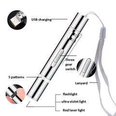 USB In-Line Flashlight Laser Pattern Funny Cat Stick Funny Cat Toy Pet Supplies