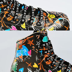 Adult Children Graffiti Roller Skates Shoes Double Row Four-Wheel Roller Skates Shoes