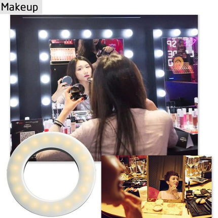 Mobile Phone Live Selfie Light LED Beauty Ring Fill Light, White, Pink, Black