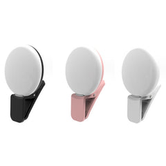 2 luces LED para selfies con cámara fotográfica para teléfono móvil, color blanco, rosa, azul y negro