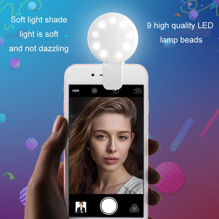 2 luces LED para selfies con cámara fotográfica para teléfono móvil, color blanco, rosa, azul y negro
