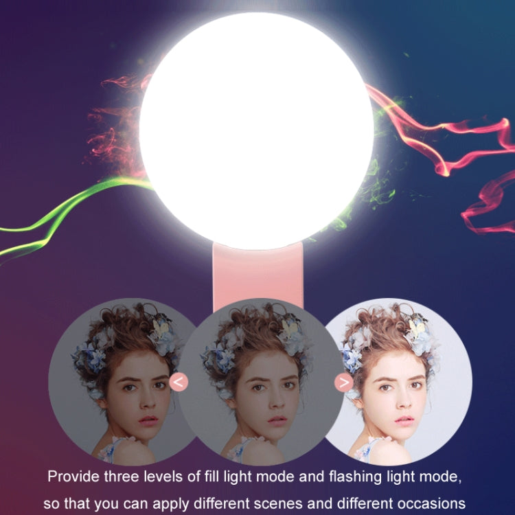 2 luces LED para selfies con cámara fotográfica para teléfono móvil, color blanco, rosa, azul y negro