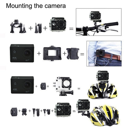 WIFI Wasserdichte Action Kamera Radfahren 4K kamera Ultra Tauchen 60PFS kamera Helm fahrrad Cam unterwasser Sport 1080P Kamera