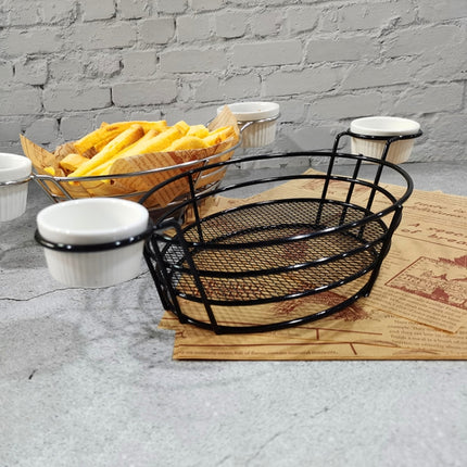 Wrought Iron Fruit Portable Storage Basket Bread French Fries Fried Snacks Portable Basket, Double Cup Egg-shaped, Double Cup Round, Single Cup Boat, Square Short Basket, Rectangular Short Basket, Large Round Wire, Small Round Wire, Large Messy Wire   ...