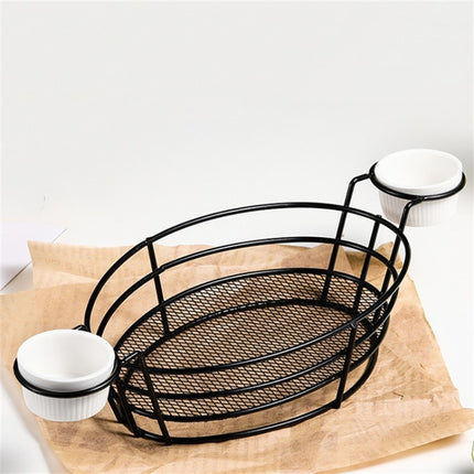 Wrought Iron Fruit Portable Storage Basket Bread French Fries Fried Snacks Portable Basket, Double Cup Egg-shaped, Double Cup Round, Single Cup Boat, Square Short Basket, Rectangular Short Basket, Large Round Wire, Small Round Wire, Large Messy Wire   ...