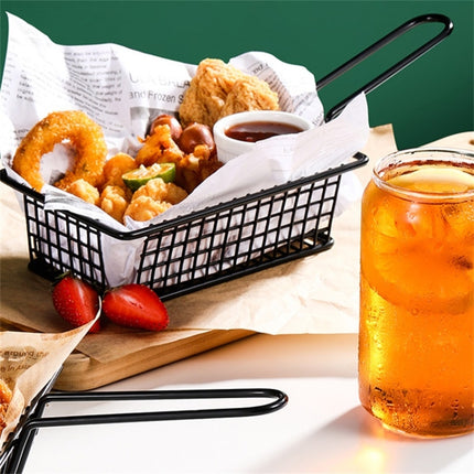 Wrought Iron Fruit Portable Storage Basket Bread French Fries Fried Snacks Portable Basket