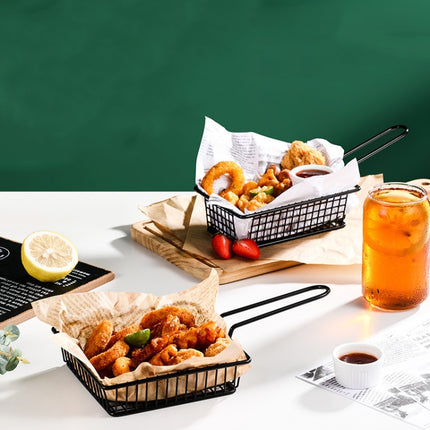 Wrought Iron Fruit Portable Storage Basket Bread French Fries Fried Snacks Portable Basket