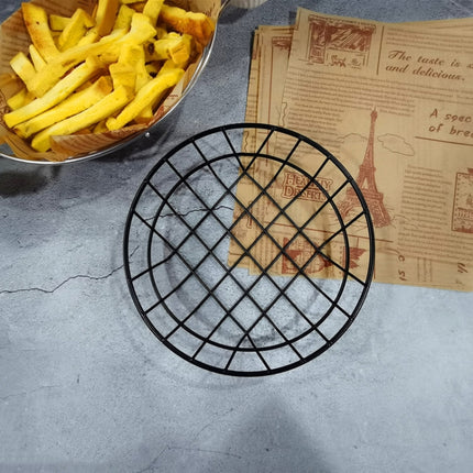 Wrought Iron Fruit Portable Storage Basket Bread French Fries Fried Snacks Portable Basket, Double Cup Egg-shaped, Double Cup Round, Single Cup Boat, Square Short Basket, Rectangular Short Basket, Large Round Wire, Small Round Wire, Large Messy Wire   ...