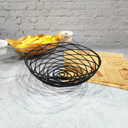Wrought Iron Fruit Portable Storage Basket Bread French Fries Fried Snacks Portable Basket