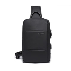 BANGE BG-77107 Men One-Shoulder Bag Casual Simple Messenger Bag with External USB Charging Port, BANGE BG-77107