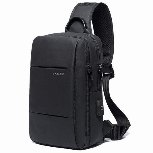 BANGE BG-77107 Men One-Shoulder Bag Casual Simple Messenger Bag with External USB Charging Port, BANGE BG-77107