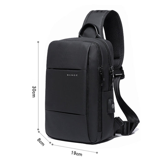 BANGE BG-77107 Men One-Shoulder Bag Casual Simple Messenger Bag with External USB Charging Port, BANGE BG-77107