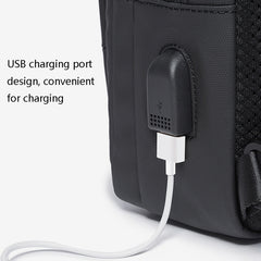 BANGE BG-77107 Men One-Shoulder Bag Casual Simple Messenger Bag with External USB Charging Port, BANGE BG-77107