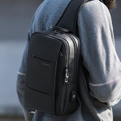 BANGE BG-77107 Men One-Shoulder Bag Casual Simple Messenger Bag with External USB Charging Port, BANGE BG-77107