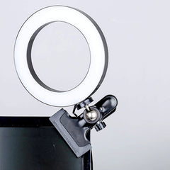 6 inch Strong Clip Fill Light With Adjustable Temperature LED Ring Light Desktop Computer Clip Light, Cable Length: 2 Meters