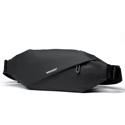 WEIXIER 8641 Men Running Waterproof Waist Bag Multifunctional Chest Bag Sports Leisure One-Shoulder Bag, Black, Dark Gray