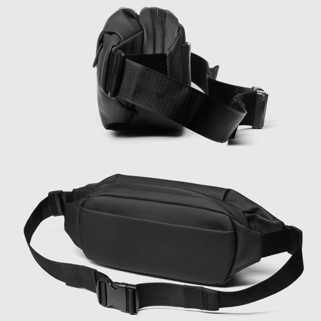 WEIXIER 8641 Men Running Waterproof Waist Bag Multifunctional Chest Bag Sports Leisure One-Shoulder Bag, Black, Dark Gray