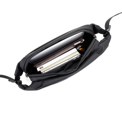 WEIXIER 8641 Men Running Waterproof Waist Bag Multifunctional Chest Bag Sports Leisure One-Shoulder Bag, Black, Dark Gray